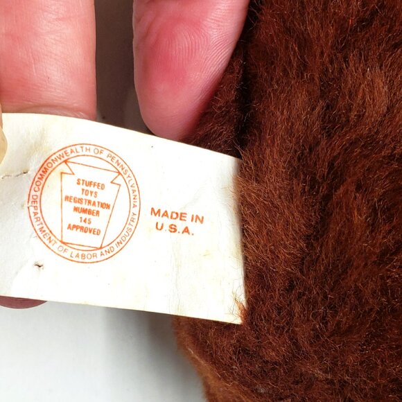 Vtg 1978 Plush Coffee Bean Bag Googly Eyes Sheram Puppets 7.25" USA Made - Picture 6 of 7